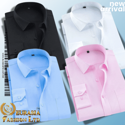 Men’s Premium Formal Shirt -Black, Sky Blue, White & Pink.