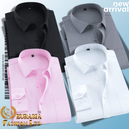 Men’s Premium Formal Shirt -Black , White , Pink & Ash.