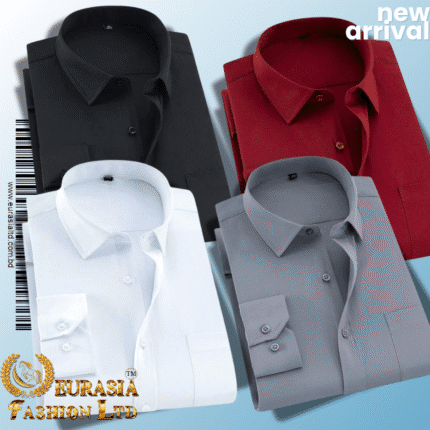 Men’s Premium Formal Shirt -Black , White , Maroon & Ash.