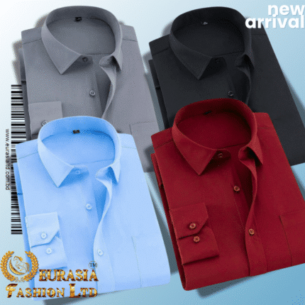 Men’s Premium Formal Shirt -Ash, Black, Sky Blue & Maroon.