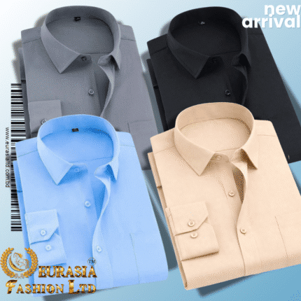 Men’s Premium Formal Shirt -Black, Biscuit, Sky Blue & Ash.