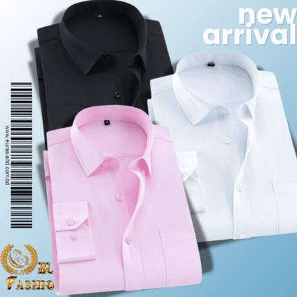 Men’s Premium Formal Shirt -Black , White & Pink.