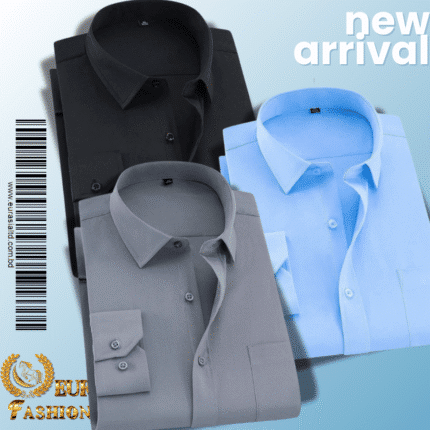 Men’s Premium Formal Shirt -Black, Sky Blue & Ash.