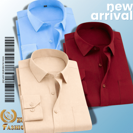Men’s Premium Formal Shirt -Sky Blue, Biscuit & Maroon.
