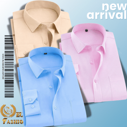 Men’s Premium Formal Shirt -Sky Blue, Biscuit & Pink.