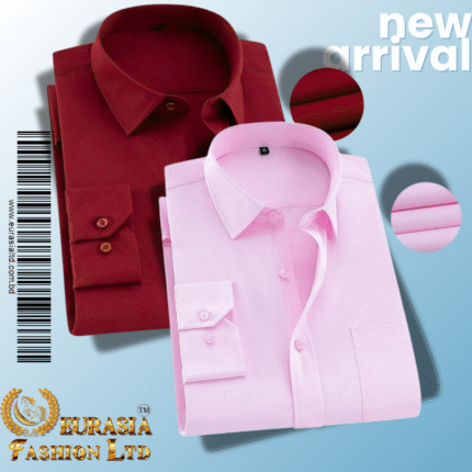 Men’s Premium Formal Shirt -Maroon & Pink.