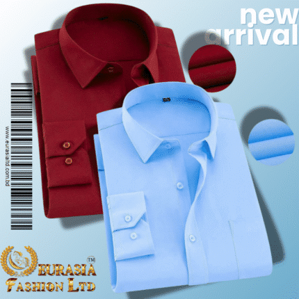 Men’s Premium Formal Shirt -Sky Blue & Maroon.