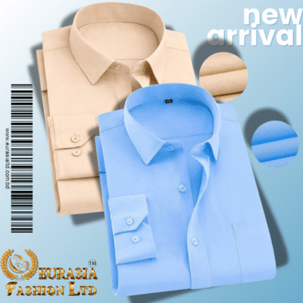 Men’s Premium Formal Shirt -Sky Blue & Biscuit.