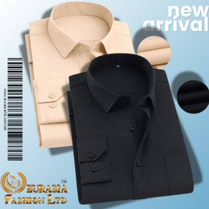 Men’s Premium Formal Shirt -Black & Biscuit.