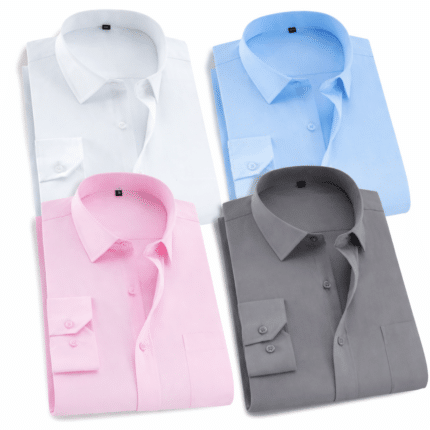 Men’s Premium Formal Shirt -White, Sky Blue, Pink, Ash.