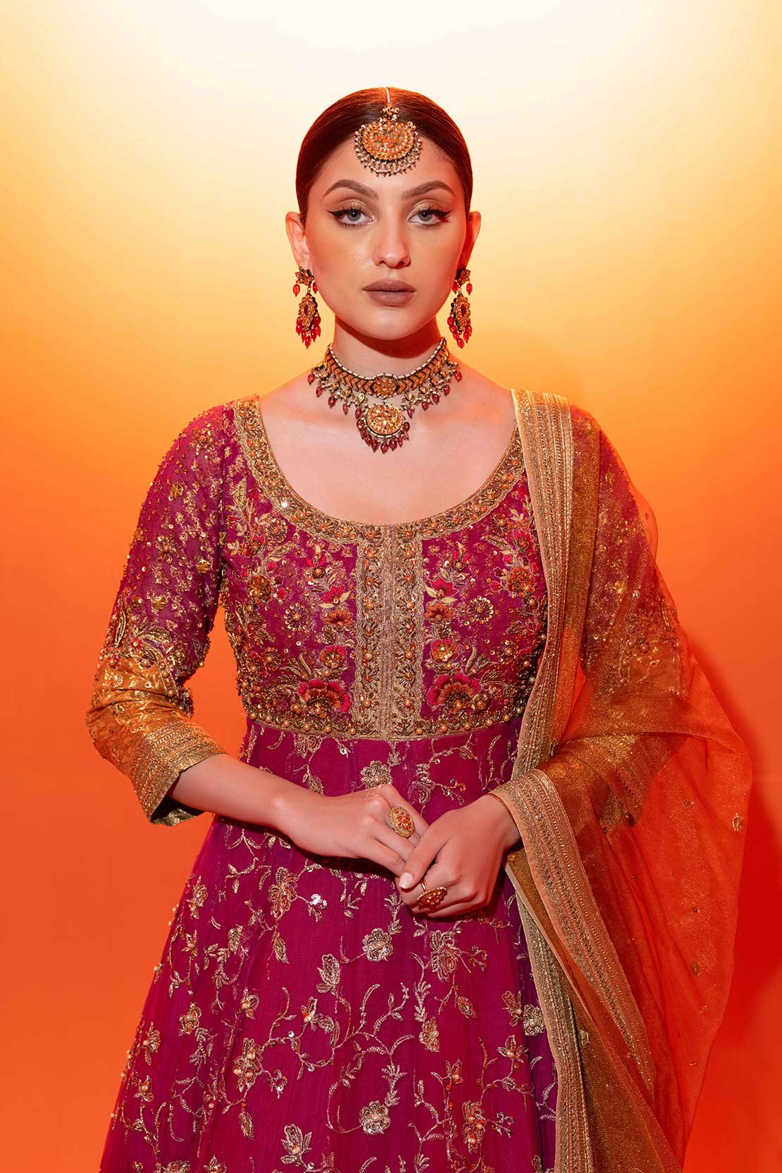 6-4cb626e-fpl-fashion-pakistan-lounge.jpg PINK KALIDAAR - FORMAL - Image 1