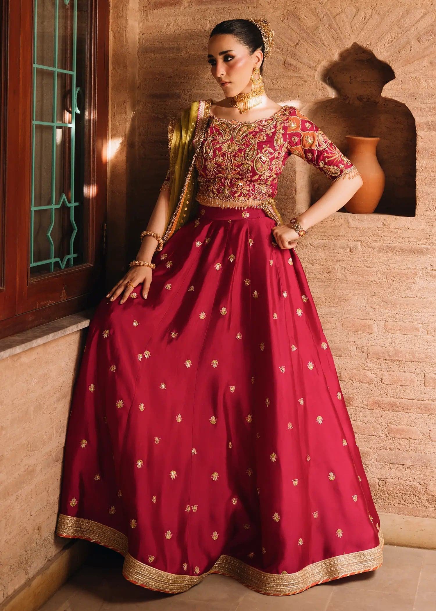 fuschia-anaya-magenta-mood-lehnga-choli-gota-work.jpg FUSCHIA ANAYA LEHNGA CHOLI - Image 1