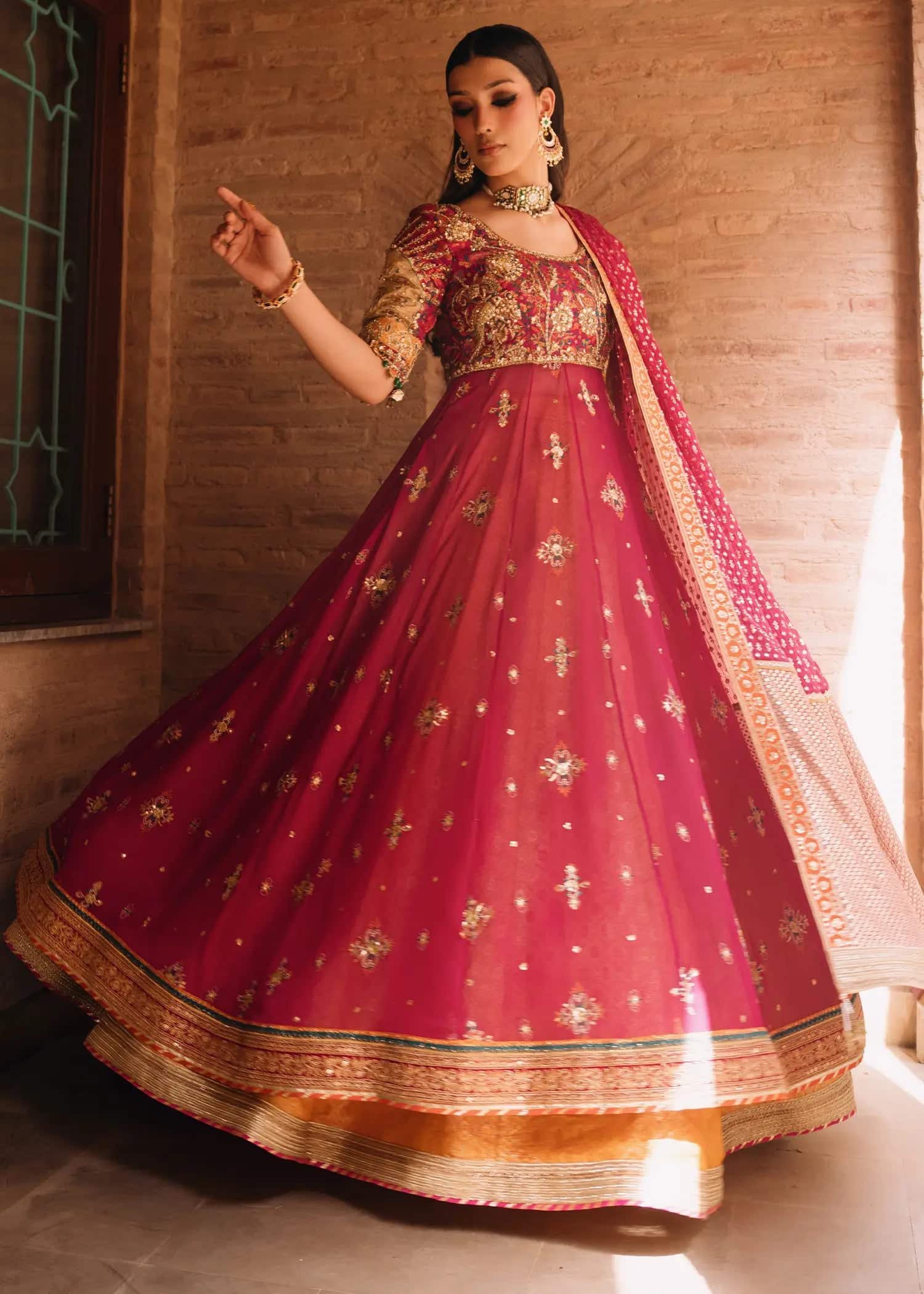 fuschia-naaz-tussel-silk-mood-kalidar-mukesh-dupatta.jpg FUSCHIA NAZ KALIDAR - Image 1