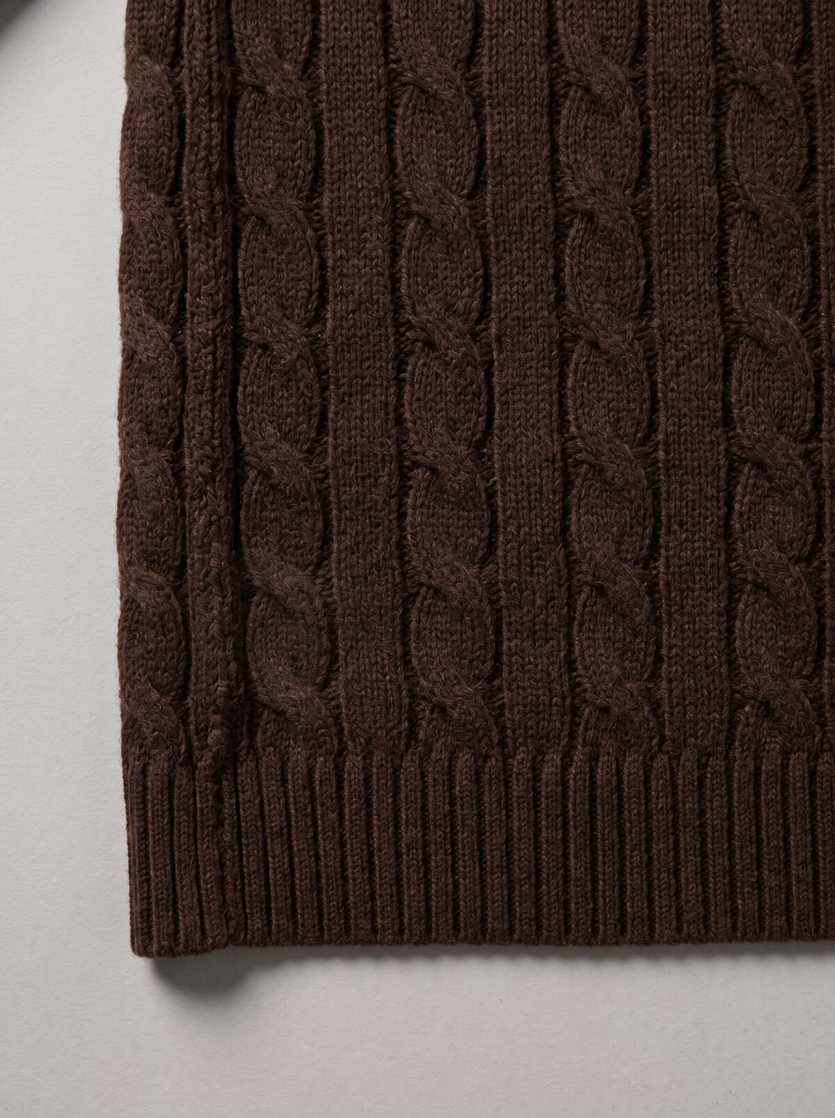 Polo Ralph Lauren Cable-Knit Cotton Quarter-Zip Sweater -Coffec - Image 7