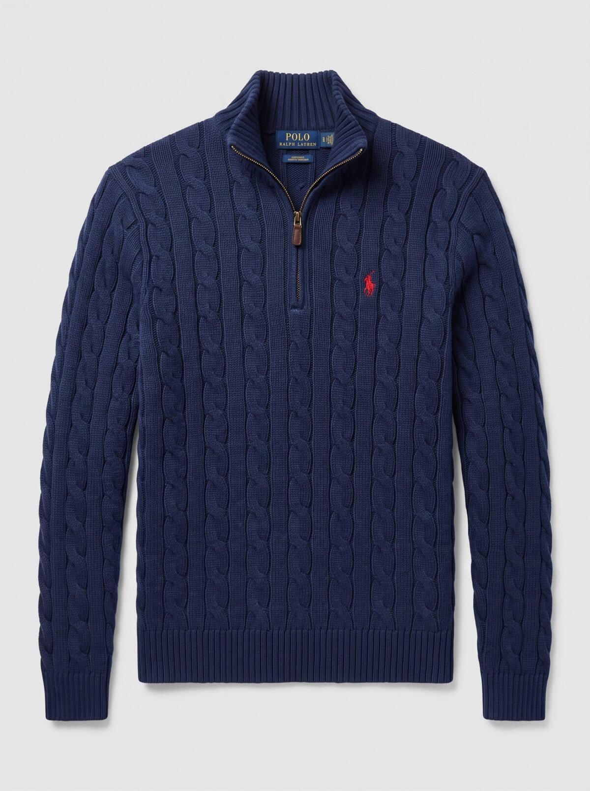 2 Pes Combo- Polo Ralph Lauren Cable-Knit Cotton Quarter-Zip Sweate - Image 3