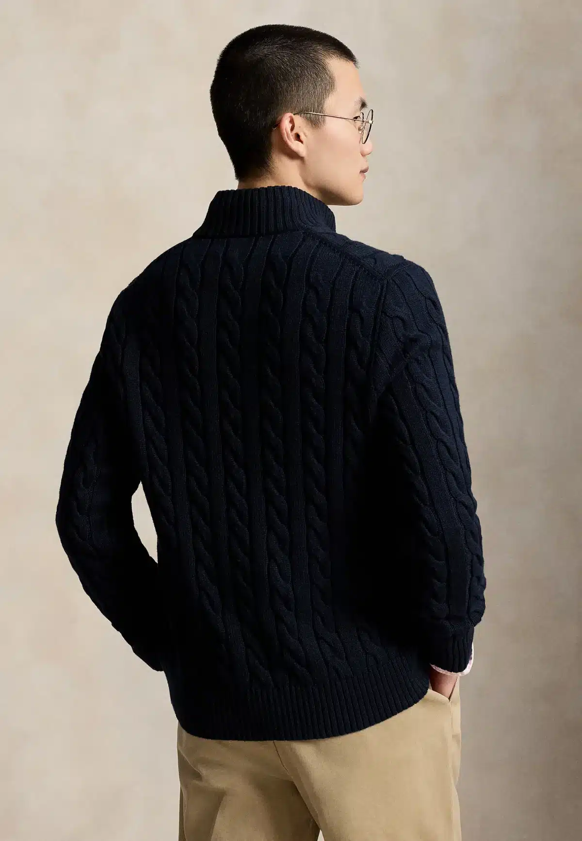Polo Ralph Lauren Cable-Knit Cotton Quarter-Zip Sweater -Charcoal - Image 5