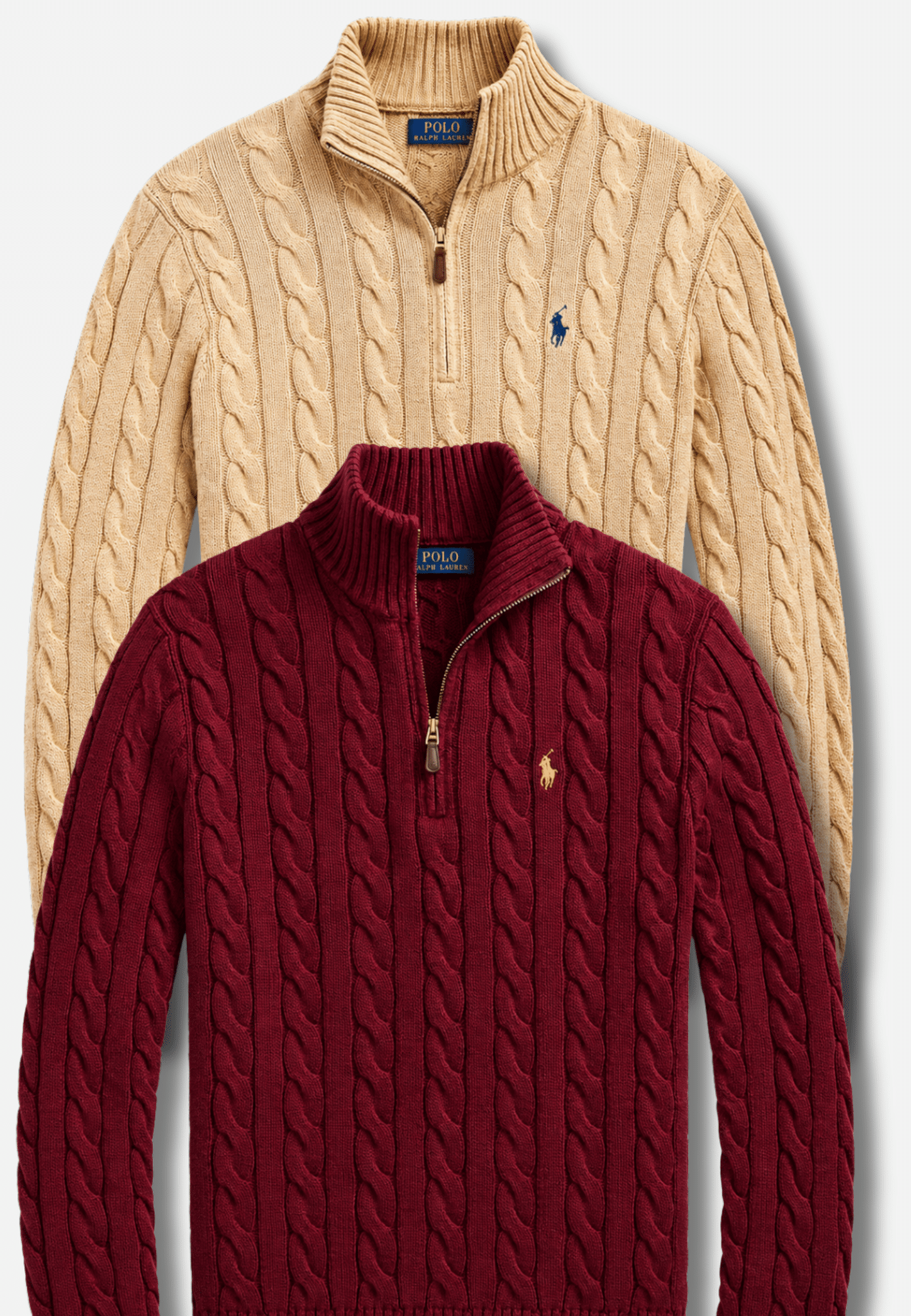 10_20261001_155620_0009 2 Pes Combo- Polo Ralph Lauren Cable-Knit Cotton Quarter-Zip Sweater - Image 1