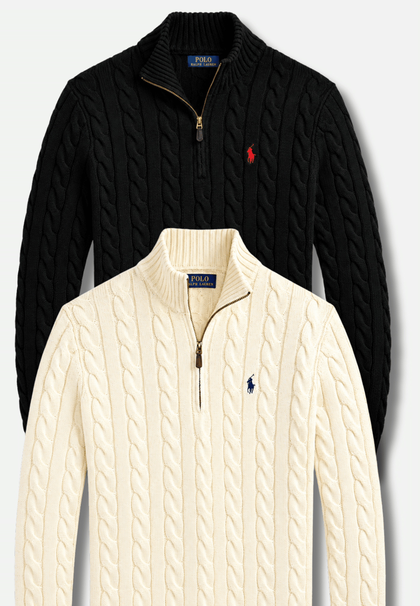 6_20261001_155619_0005 2 Pes Combo- Polo Ralph Lauren Cable-Knit Cotton Quarter-Zip Sweater - Image 1